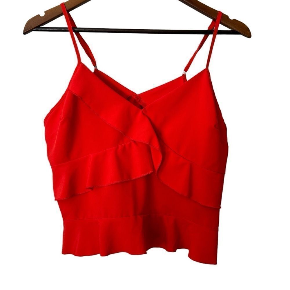 Red Ruffle Camisole Tank Top - Picture 2 of 8